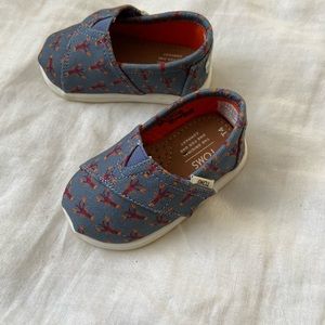 Toms Kids Sneakers - Blue with Red Accents